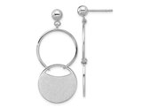 Sterling Silver /Brushed Circles Dangle Post Earrings